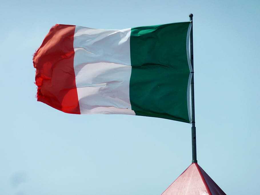 Italian Flag on a rooftop